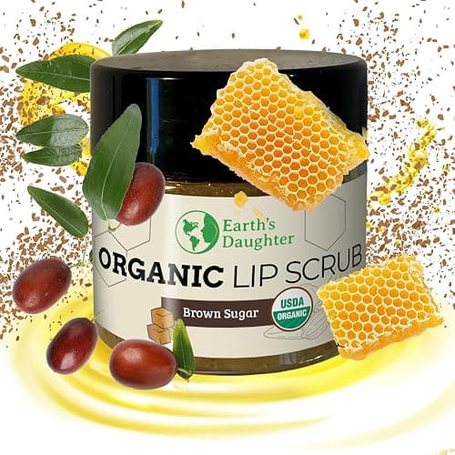 Earth's Daughter Organic Brown Sugar Lip Scrub 0.7 oz - USDA Organic Lip Exfoliator Scrub for Dry Lips - Fair Trade, Brown Sugar, Jojoba Oil, Beeswax, Coconut Oil - Scrubber Exfoliator thumbnail 7