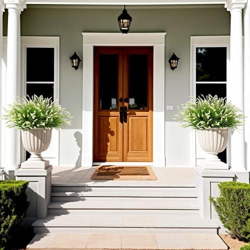 Ammyoo Artificial Faux Plants Flowers for Outdoor Decorations, Fake Monkey Grass for Outside Porch Patio, No Fade Realistic Greenery Plant, UV Resistant Artificial Shrubs for Courtyard Window Garden thumbnail 3