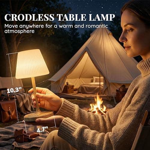 Shower Lamp Waterproof Bathroom Lamp for Inside Shower Bathtub, Rechargeable Cordless Table Lamp with 4000mah Battery, Touch Dimmable Light, Small Relaxing Spa Night Lamp for Bathroom, Kitchen, Desk thumbnail 5