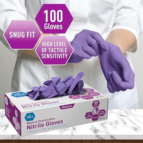 MedPride Powder-Free Nitrile Exam Gloves, Iris Blue, Medium, Box/100 thumbnail 7