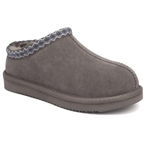 INMINPIN Women's Genuine Suede Slippers Fuzzy Warm House Mini Boots Slip On Memory Foam Fluffy Winter Shoes for Indoor and Outdoor - Image 1