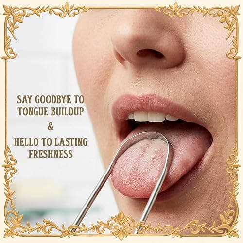 MasterMedi Tongue Scraper for Adults with Multicolor Travel Cases (2 Pack), 100% Stainless Steel, Reduce Bad Breath, Tongue Scrubber, Easy to Use, Tongue Cleaner for Oral Care & Hygiene thumbnail 9