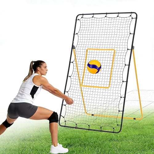 OLIXIS 7x4 ft Volleyball Rebounder Net - Multi Sport Bounce Back Training Equipment with Travel Bag, 5 Adjustable Angles for Outdoor Indoor Practice, Spiking, Bumping, Volleying - Image 1