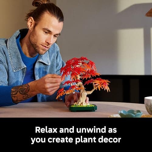 LEGO Botanicals Japanese Red Maple Bonsai Tree Building Kit for Adults 18+ - Unique Home Decor DIY for Room or Office - Housewarming Gift Idea for New Home - Plant Decor for Desk or Bookshelf- 10348 thumbnail 3