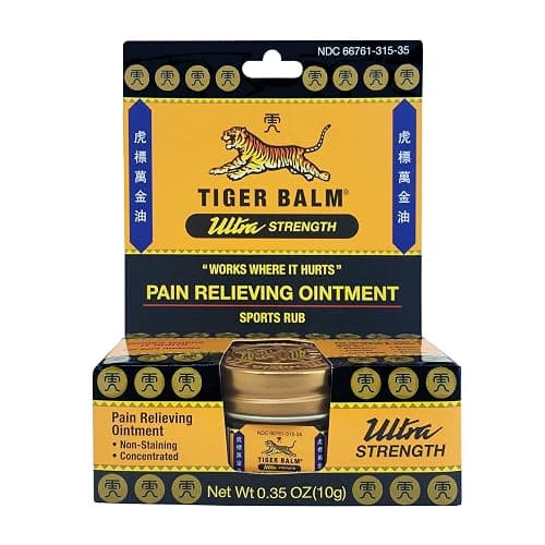 Tiger Balm Pain Relieving Ultra Strength, 10g – Soothing & Ultra Strength Muscle Rub Ointment – Non-Staining Sports Muscle Rub - Image 1