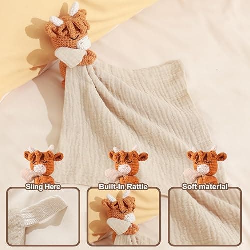 BBYP Lamb Luxury Snuggle Plush Animal Security Blanket Blanket Infant Nursery Character Blanket Luxury Snuggler Plush Baby Lovey Lamb thumbnail 5