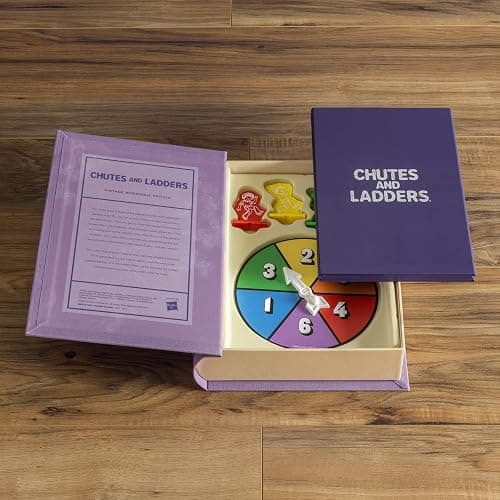 WS Game Company Chutes and Ladders Vintage Bookshelf Edition, Decorative Library Case with Slipcover, Nostalgic 1979 Design, Family Board Games for Collectors & Kids Ages 3+ thumbnail 5