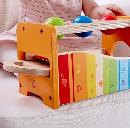 Hape Pound & Tap Bench with Slide Out Xylophone - Award Winning Durable Wooden Musical Pounding Toy for Toddlers thumbnail 7