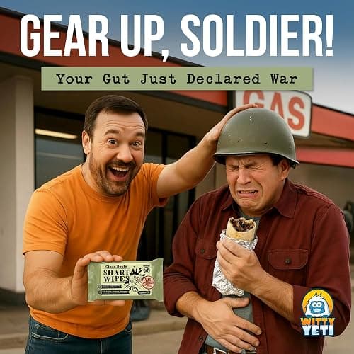 Witty Yeti's Tactical Assault Shart Wipes 1 Pack (10 Wipes). When Your Butt Commits Chemical Warfare, You Need to Call in the Diarrhea Delta Force. thumbnail 2