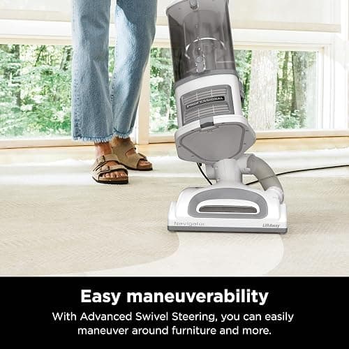 Shark | Upright Vacuum Cleaner | Navigator Lift-Away | Swivel Steering | HEPA Filter | Vacuum for Pet Hair | Crevice Tool & Dusting Brush Included | For Carpets & Hard Floors | White/Silver | NV356E thumbnail 2