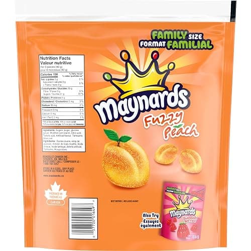 Maynards Fuzzy Peach Candy, Gummy Candy, Bulk Candy, Family Size, 814 g thumbnail 3