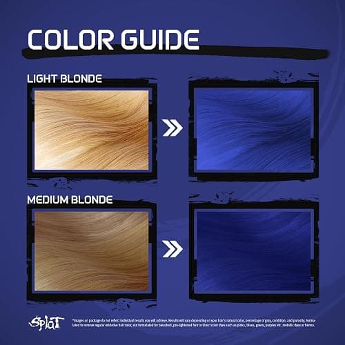 Splat Blue Envy Semi Permanent Hair Dye Kit with Bleach, 1 Application, Includes Blue Hair Dye, Oxide & Bleach Powder, Vegan & Cruelty Free Hair Color thumbnail 4