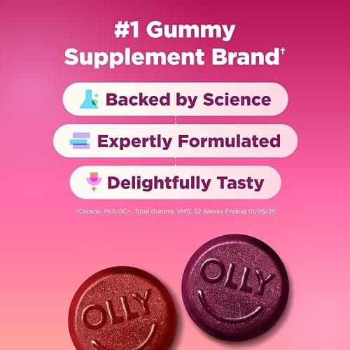 OLLY Women's Multivitamin Gummy, Women's Overall Wellness,* Vitamins A, C, D, E, Biotin, Folic Acid, Adult Chewable Supplement, Berry Flavored, 45 Day Supply - 90 Count thumbnail 5