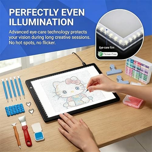 156PCS All Inclusive Diamond Art Accessories Kit with A4 Diamond Painting Light Pad Kit,Diamond Art Trays with Lids& 5D Painting Tools Set for Full Drill & Partial Drill Art thumbnail 5