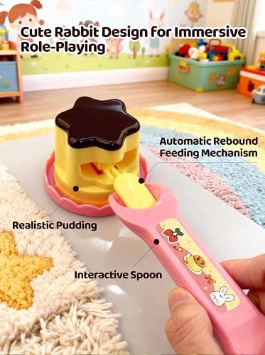Food Toys Pudding Feeding Toys Doll Toy Foods Set for Toddlers 3 4 5 6 Pudding Toy with Spoon Perfect for Doll Role Play for 3 4 5 6 7 Year Old Girls with Spoon（1 Pieces） thumbnail 6
