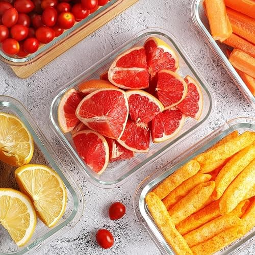8 Pack 36oz Large Glass Meal Prep Containers with lids, Glass Food Storage Containers with Leak Proof Snap Lock Lids , Airtight Bento lunch Boxes, Kitchen Storage, Oven and Dishwasher Safe-Pink thumbnail 7