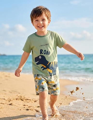 Unnivoll Boys Summer Outfits 100% Cotton Toddler Boy Clothes 3 Piece T-Shirt Tank Top and Shorts Clothing Sets 2-6Y thumbnail 3
