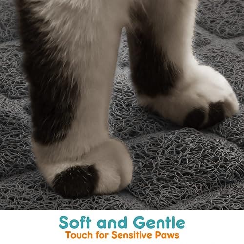 Conlun Cat Litter Mat Litter Trapping Mat, 24" x 17" Premium Durable PVC Grid Mesh with Scatter Control, Non-slip, Less Waste Cat Litter Box Mat, Soft on Kitty’s Paws, Urine Waterproof thumbnail 4