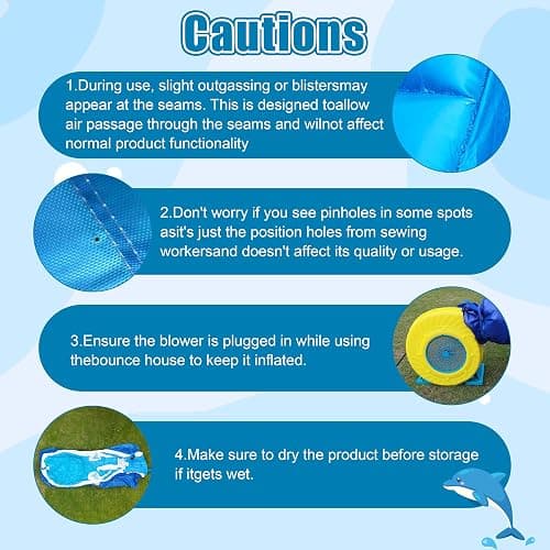 HXDOGSP Inflatable Water Slide Commercial Grade: 24FT(L) Water Bounce House for Adults & Teenagers - Big Pool, Premium PVC, Dolphin Style, Wet & Dry, 950W Blower - for Backyard Outdoor Birthday Party thumbnail 9