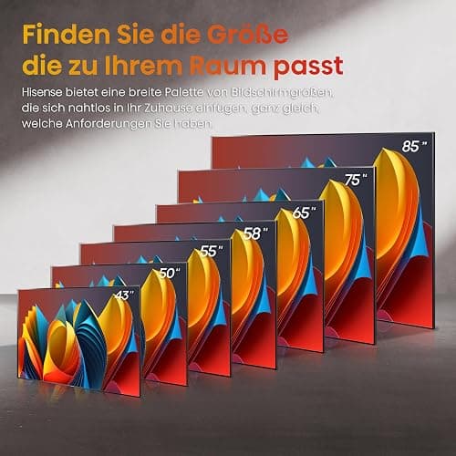 Hisense 100E7NQ 254 cm (100 Zoll) Fernseher, 4K UHD, QLED, HDR10, HDR10+ decoding, HLG, Dolby Vision Atmos, 144Hz VRR, Smooth Motion, Bluetooth, Alexa Built-in, VIDAA Voice, Schwarz [2025] thumbnail 3