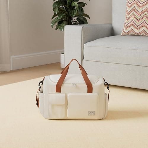 FIORETTO Women's Gym Duffle Bag with Shoes Compartment, 37L Capacity, Ideal for Travel, Gym, Sports, Duffel, Weekender thumbnail 2