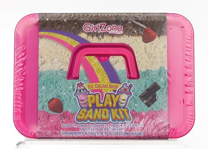 GirlZone Ice Cream Shop Play Sand Kit - Sensory Play for Kids - Magnetic Sand Toys for Creative Fun - 2 lb, Multicolor, 22 Pieces, Ages 7+ thumbnail 11