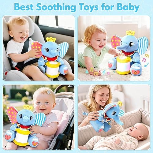Hodurgyi Baby Toys 6-12 Months, Elephant Musical Plush with Lights, ABCs, Animal Sounds, Numbers, Infant Early Learning Toy,Christmas Birthday Gifts for 6+ Month Boys &Girls thumbnail 7