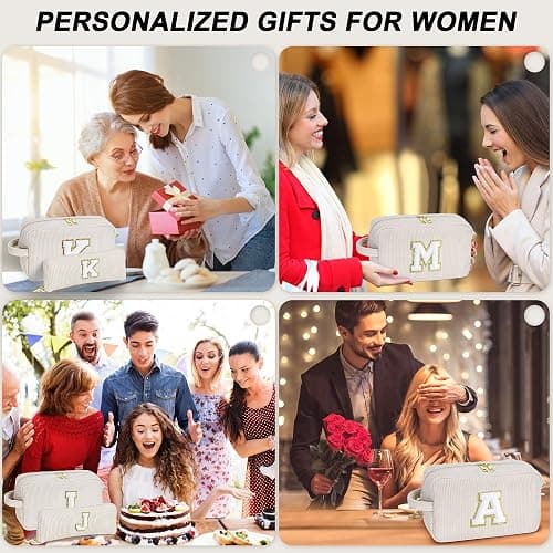 YOOLIFE Initial Travel Makeup Bag Cosmetic Bag - Teen Girl Gifts Trendy Stuff Friend Birthday Gifts for Women Teen Girl Kids thumbnail 5