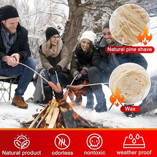 Gusil 160 pcs Natural Fire Starters - 2.45 kg Large Box, Large-Size | Quick Ignite, Long-Burning, Odorless Firestarters for Fireplace, Wood Stove, Campfires, Camping, Fire Pit, BBQ, Charcoal thumbnail 4