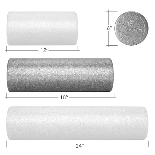 Philosophy Gym 18" High-Density Foam Roller for Exercise, Massage, Muscle Recovery - Round, Gray thumbnail 5