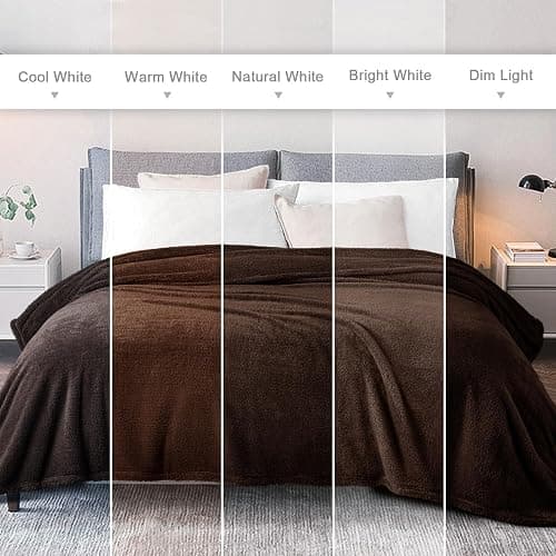 Exclusivo Mezcla Soft Fleece Throw Blanket for Couch, Super Soft Velvet Plush Fleece Blankets, Fuzzy Cozy and Warm for Winter, 50x60 Inches, Coffee thumbnail 8