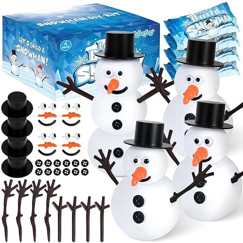 4 Pack Christmas Crafts, Air Dry Clay Snowman Craft, Do You Want to Build a Snowman Christmas Stocking Stuffers for Kids, Toddler Crafts Supplies for Christmas Winter Event Game Toys Xmas Present - Image 1