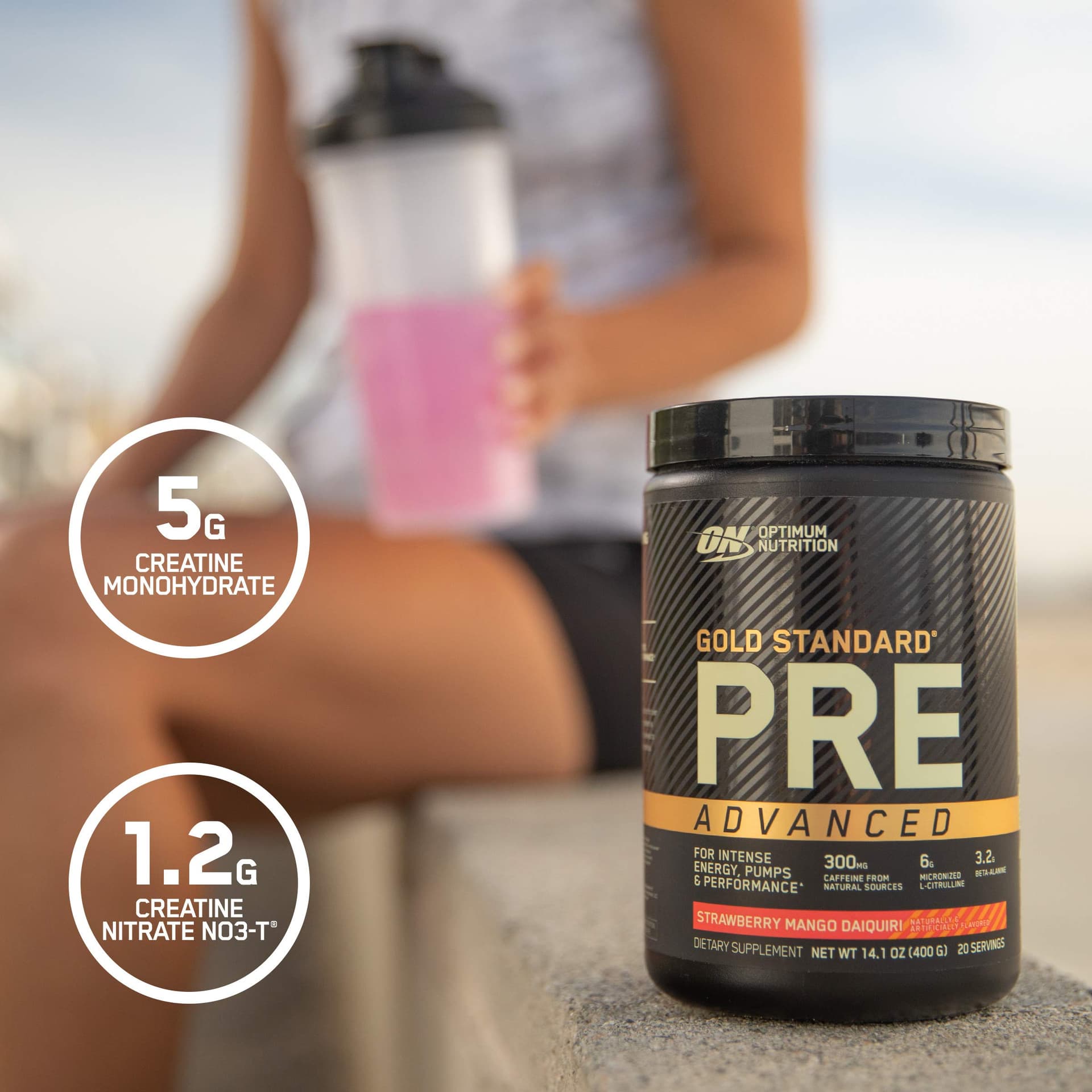 Optimum Nutrition Gold Standard Pre Workout Advanced, with Creatine, Beta-Alanine, Micronized L-Citrulline and Caffeine for Energy, Keto Friendly, Raspberry Lime Mojito, 20 Servings - Berry Blast thumbnail 5