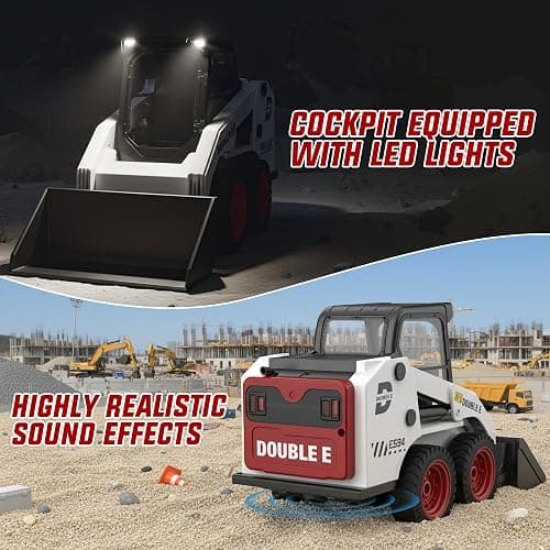 DOUBLE E RC Skid Steer Loader Toy for Kids,1:14 Scale Remote Control Construction Truck with Lights Sound & Sounds 2.4GHz RC Truck Toy, 360°Rotation,RC Front Loader Tractor Engineering Vehicles thumbnail 7