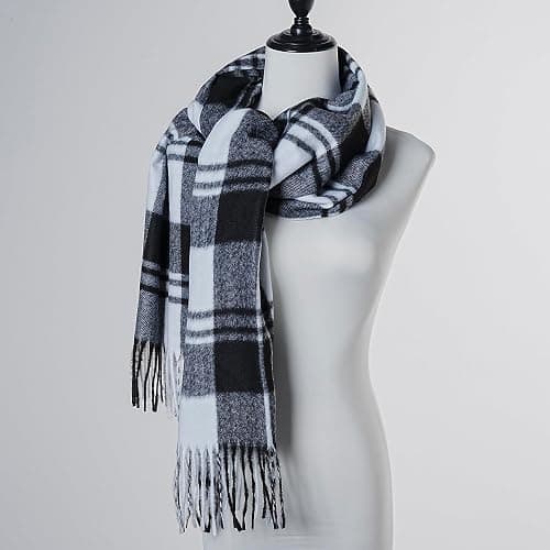 RonFoxi Plaid Scarf for Women Men, Lightweight Classic Tartan Tassel Scarves Fashion Warm Winter Chunky Scarf Cold Weather thumbnail 4