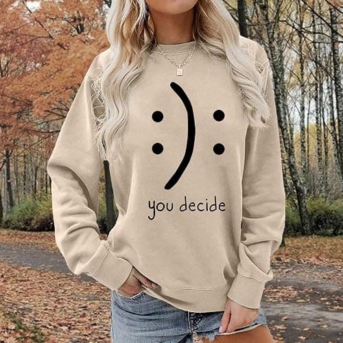 BLACKMYTH Women Round Neck Sweaters Graphic Cute Pullover Long Sleeve Funny Sweatshirts thumbnail 2