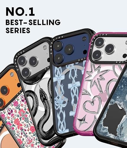 CASETiFY Impact iPhone 17 Pro Max Case [Slim/Compatible with Magsafe / 8.2 ft. 4X Military Grade Drop Protection] - Bows - Clear Black thumbnail 3