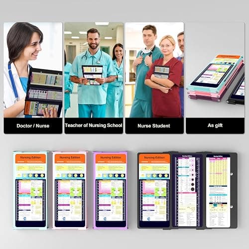 Nursing Clipboard Foldable Pocket Size-Nursing Edition Cheat Sheets Aluminum 3 Layers Foldable Clipboard Nursing Nurse Clipboard Foldable fits in Nurses Doctors(Black) thumbnail 10