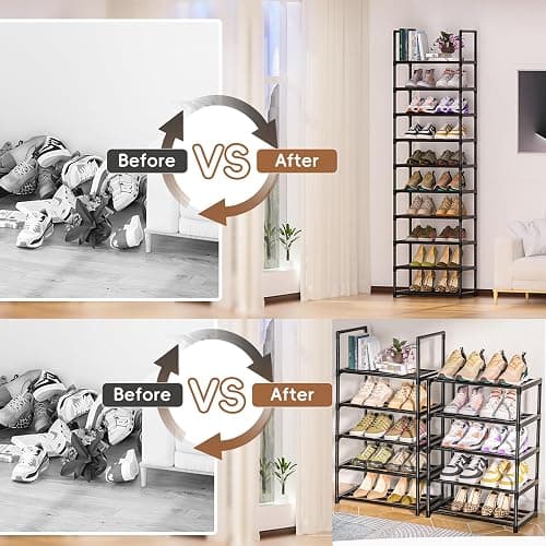 OYREL Shoe Rack, Sturdy Metal Shoe Rack Organizer,Narrow Shoe Racks for Closets,Shoes Rack,Shoe Stand,Shoe Shelf thumbnail 4