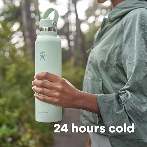 Hydro Flask Water Bottle - Insulated Stainless Steel - Straw Lid, Non Spill, Leakproof 24 Oz Trillium Pink thumbnail 2