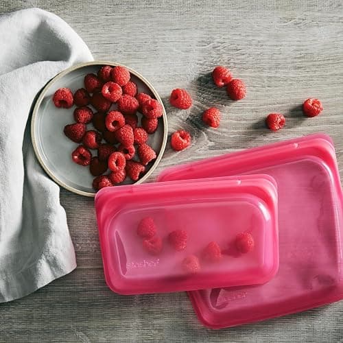 Stasher Premium Silicone Reusable Food Storage Bags, 2-Pack, Clear, Multi-Use Food Storage Bags, Lunch Bag, Travel Containers, BPA Free, Leak-free, Dishwasher-Safe, Eco-friendly thumbnail 3