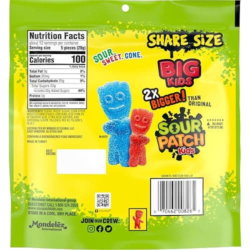 SOUR PATCH KIDS Big Kids Soft & Chewy Gummy Candy, Share Size, 12 oz thumbnail 12