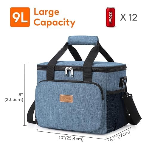 Lifewit Medium Lunch Bag, Insulated Lunch Box, Soft Cooler Cooling Tote for Adult Men Women, Light Blue 12-Can (9L) thumbnail 3