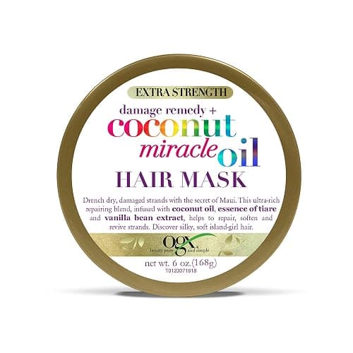 OGX Extra Strength Damage Remedy + Coconut Miracle Oil Hair Mask, Extra Hydrating & Softening Anti-Frizz Treatment to Help Repair Hair, Paraben-Free, Sulfated-Surfactants Free, 6 oz - Image 1