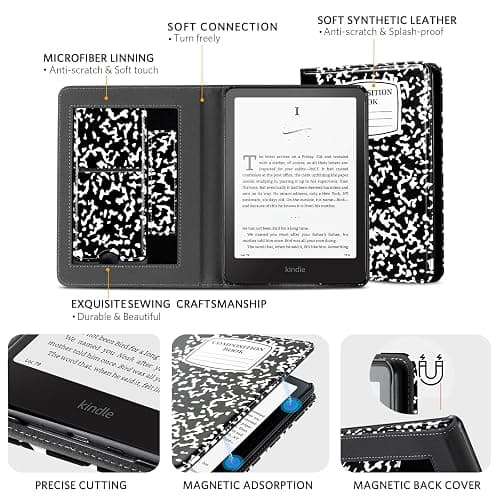 CoBak Stand Case for 7" Kindle Paperwhite 12th Gen 2024 and Kindle Colorsoft with Hand Strap - Compatible with iPhone MagSafe, for Samsung/Belkin/Anker Wireless Charging Pads, Durable, Auto Sleep Wake thumbnail 4