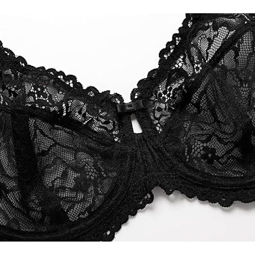 DELIMIRA Women's Plus Size Minimizer Bras Full Coverage Lace Unlined Underwire Bra B-K Cups thumbnail 4