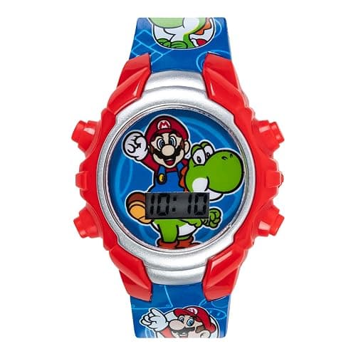 Accutime Super Mario Kids Digital Watch with Yoshi, LED Light Show, Soft Silicone Strap, Durable Kid-Friendly Design, Fun Time-Telling for Boys and Girls thumbnail 8