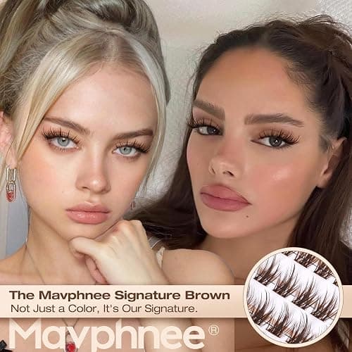 Brown Lash Clusters Kit Wispy Eyelash Extensions Kit Fairy Dark Brown Individual Lashes with Lash Bond and Seal 8-16MM C-Curly Clean Girl Beauty Natural Cluster Lashes (144Pcs, Brown Lash Glue) thumbnail 2
