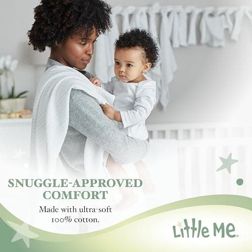 Little Me Clothes for Baby Girls 100% Cotton Scratch-Free Tag Footed One-Piece Romper and Hat Sleeper Set Preemie to 9 Months thumbnail 5