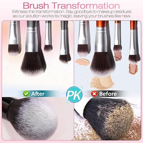 Norate Makeup Brush Cleaner, Make Up Brush Cleaner Solution + Makeup Brush Cleansing Pad, Brush Cleaner Mat for Brushes, Deep Clean Shampoo, Gentle Formula Cruelty Free, 2 Piece Set thumbnail 5